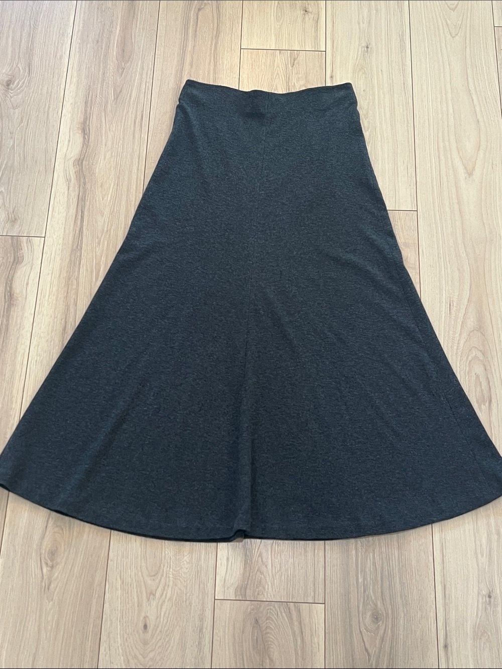 Ann Taylor LOFT Dark Gray Cotton Jersey Knit A-Line Maxi Skirt